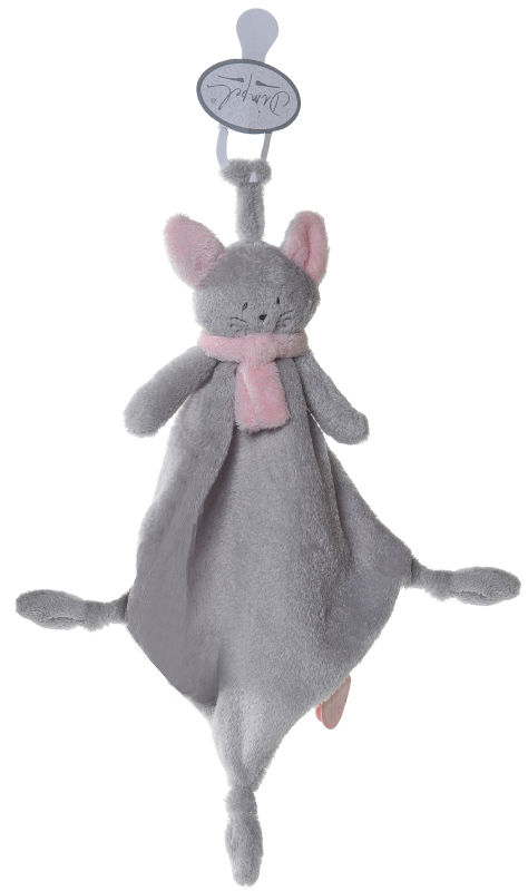  cléo chat attache sucette gris rose 